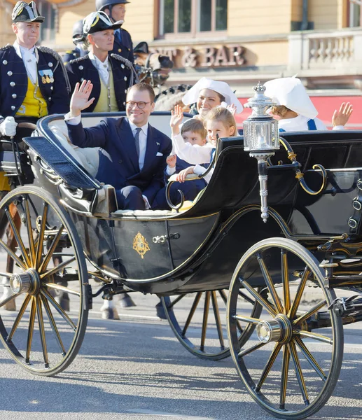 Szwedzka Korona księżniczka Wiktoria, księżniczka Madelaine, książę — Zdjęcie stockowe