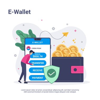 Düz dizaynlı insanların cüzdan konsepti