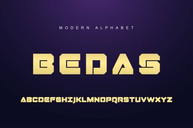 Zarif altın alfabe yazı tipi seti. Tipografi modern biçim görüntüleme yazı tipi. Premium Vektörü