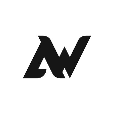 Basit Biçimli AW Harf Logosu Tasarımı