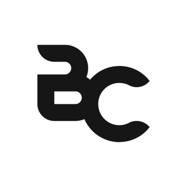BC Harf Logosu Tasarımı Basit Biçimli