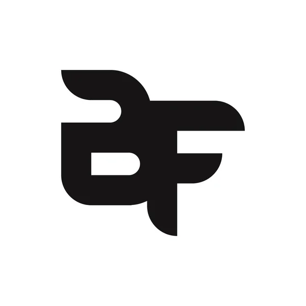 シンプルなスタイルのBfレターロゴデザイン — ストックベクタ