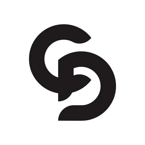 シンプルなスタイルのCdレターロゴデザイン — ストックベクタ