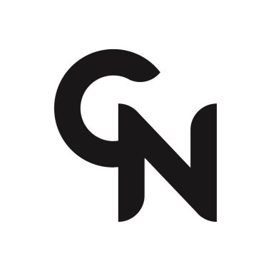 Basit Biçimli CN Harf Logosu Tasarımı