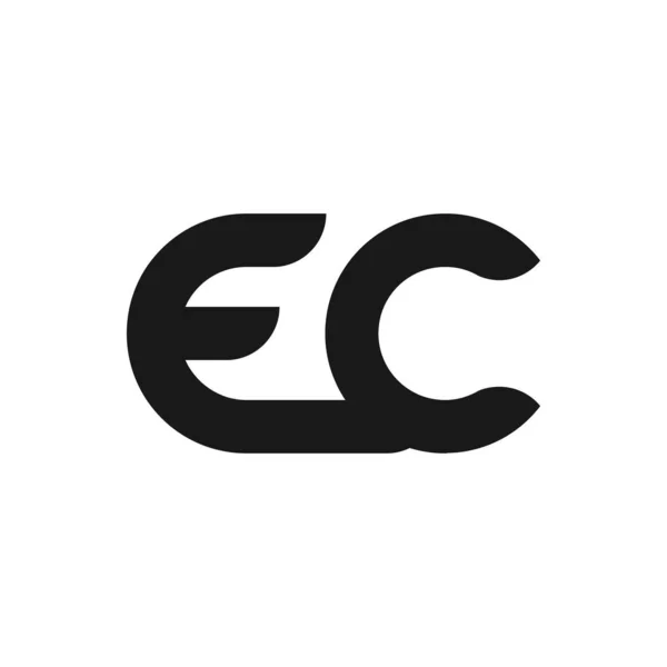 シンプルなスタイルのEcレターロゴデザイン — ストックベクタ