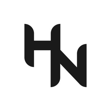 Basit Biçimli HN Harf Logosu Tasarımı
