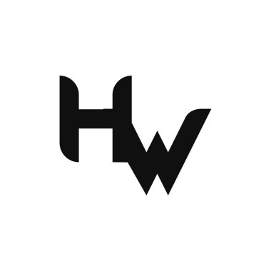 Basit Biçimli HW Harf Logosu Tasarımı