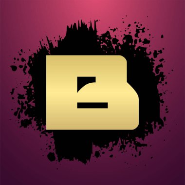B Altın Harf Logo Tasarımı Basit Tarzlı