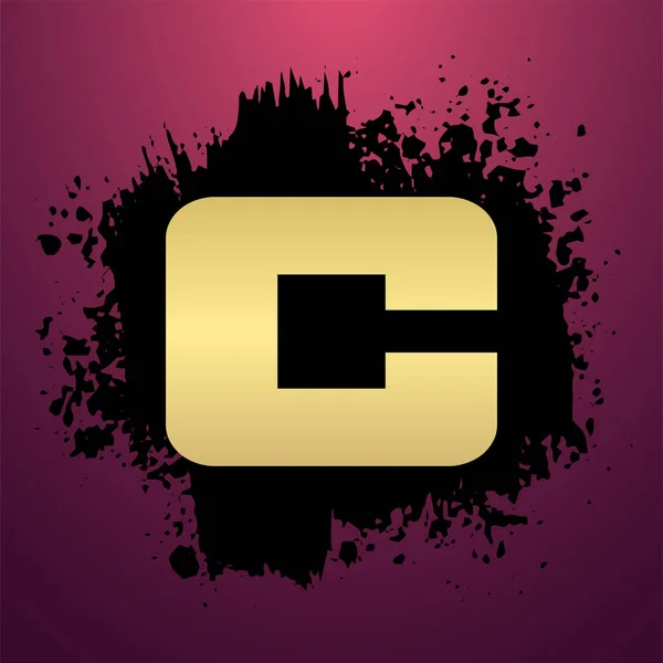 Gold Letter Logo Design Met Eenvoudige Stijl — Stockvector