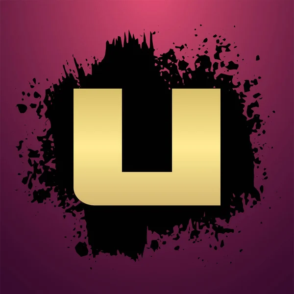 Gold Letter Logo Design Com Estilo Simples — Vetor de Stock