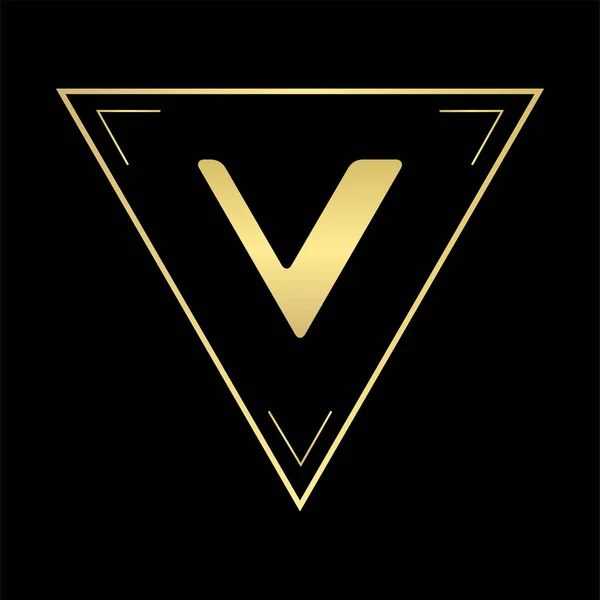 Logo Company Gold Letter Logo Design Com Estilo Simples — Vetor de Stock
