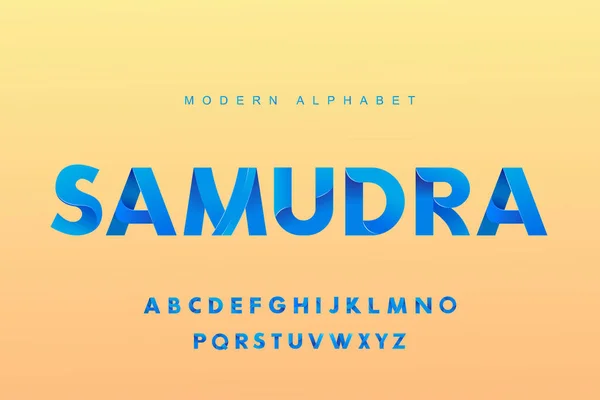 Zarif Mavi Kademe alfabe yazı tipi seti. Tipografi modern biçim görüntüleme yazı tipi. Premium Vektörü