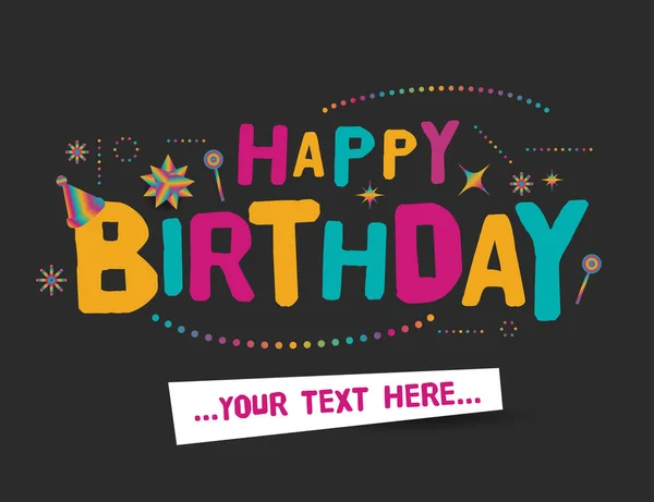 Happy Birthday Vector Template Design. Colorful typographic vector design for greeting cards, Birthday card, invitation card. Isolated birthday text, lettering composition. Vector Illustration