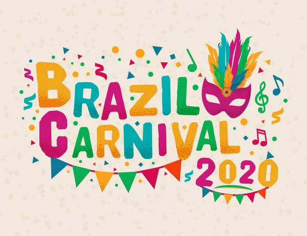 Brazil Carnival 2020 Background Template Carnival Title Colorful Party Elements — Stock Photo, Image