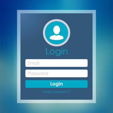 Modern giriş formu sayfası. Web sitesi UI vektör elemanları. - Bulanık Arkaplanlı Vektör Resimleri