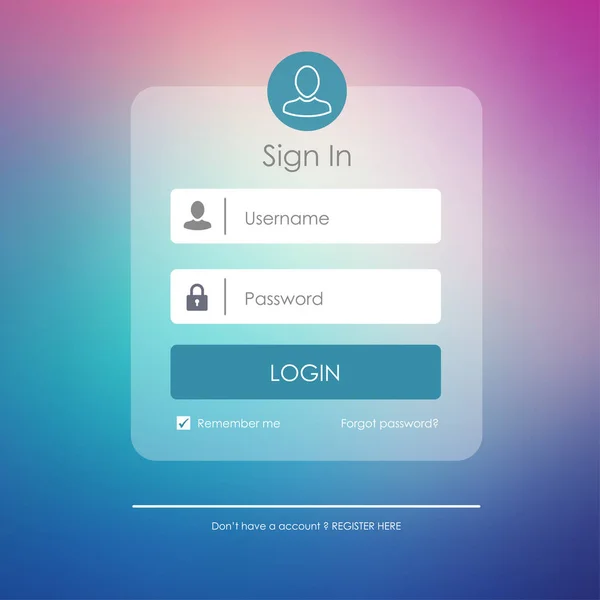 Modern giriş formu sayfası. Web sitesi UI vektör elemanları. - Bulanık Arkaplanlı Vektör Resimleri