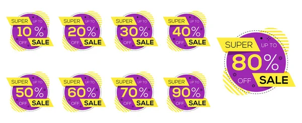 Verkaufen Tags Vektor Badges Vorlage Prozentsatz Verkauf Etikett Symbole Rabattförderung — Stockvektor