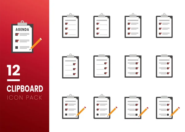 Set of Clipboard with checklist icon. Flat style design of clipboard with checklist icon suitable for web isolated on white background