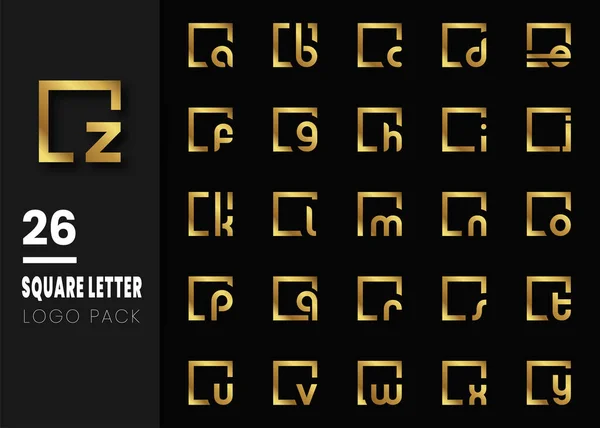 Küçük kare içinde ilk harf modern logo tasarım şablonu elementleri. Siyah arka planda izole edilmiş altın harf. İş için uygun, danışman grup şirketi. vektör