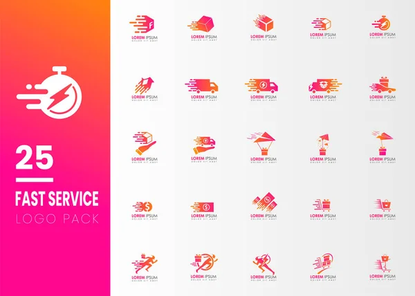 Hızlı dağıtım servis logosu şablon tasarımı. - İfade onayı. Vektör illüstrasyonu.