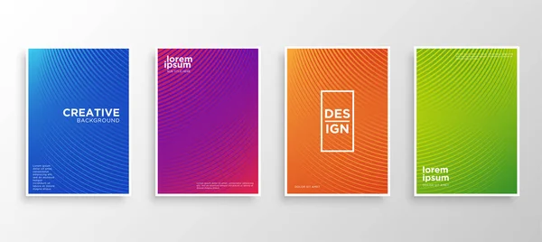 Set Von Vier Minimal Cover Design Bunte Halbtonverläufe Modernes Hintergrunddesign — Stockvektor