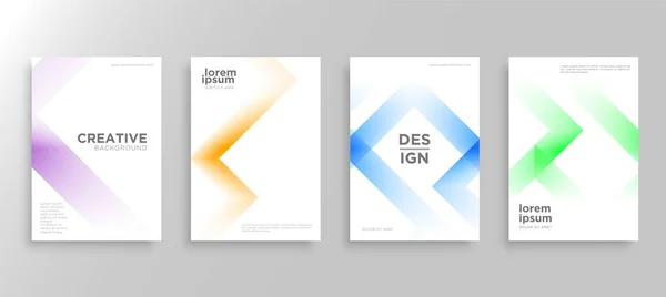 Dört Minimal kapak tasarımı. Renkli yarım ton gradyanı. Web için modern arkaplan şablonu tasarımı. Güzel gradyanlar. Gelecekteki geometrik desenler. Eps10 vektörü.