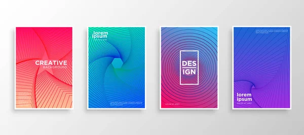 Set Von Vier Minimal Cover Design Bunte Halbtonverläufe Modernes Hintergrunddesign — Stockvektor