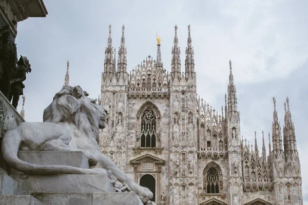 Milanos Katedral Från Torget Italien — Stockfoto