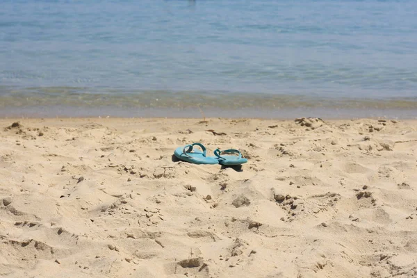 Strand Slippers Het Strand — Stockfoto