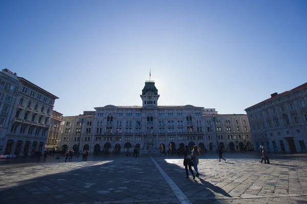 Piazza Unit Italia Det Stora Torget Trieste — Stockfoto