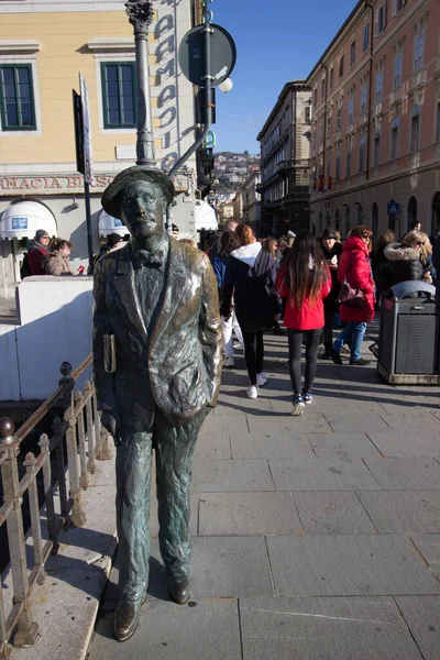 James Joyce Staty Den Irländska Romanen Treiste Italien — Stockfoto