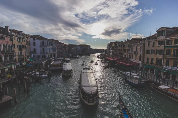 Vue Sur Grand Canal Depuis Pont Rialto Venise Italie — Photo