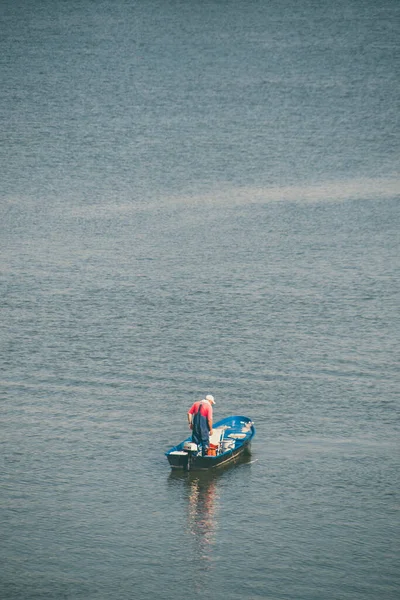 Pescador Barco Danúbio — Fotografia de Stock