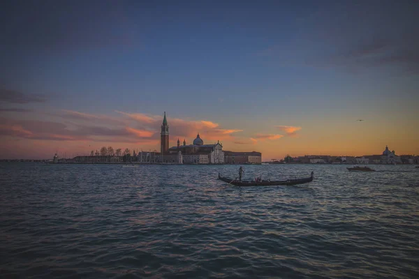 Гондолы Море Закате Венеции — стоковое фото