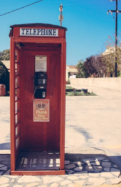 Vintage Phone Booth Greece — Stock Photo, Image
