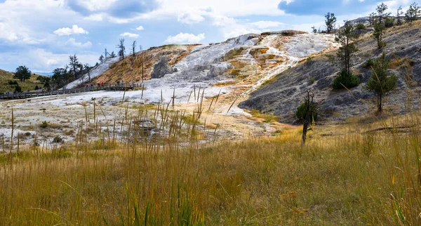 Mamut Hot Springs Parque Nacional Yellowstone — Foto de Stock