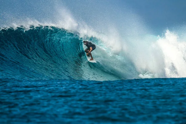 Ola Aguamarina Azul Perfecta Alineación Vacía Perfecta Para Surfear Agua —  Fotos de Stock