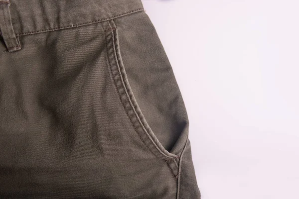 Beyaz Arkaplanda Boş Pantolon Cebi — Stok fotoğraf