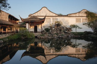 Canglang Pavilion,Surging Wave Pavilion Garden in  Suzhou,Jiangsu,Chin clipart