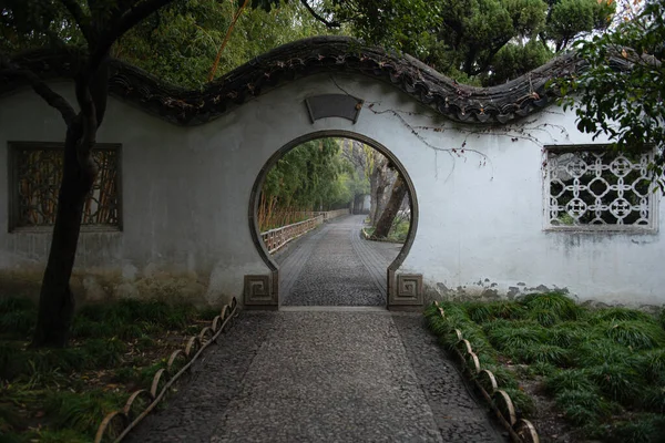 The entrance at Humble Administrator Garden built in 1517 is a classical garden,a UNESCO World Heritage Site and is the most famous of the gardens of Suzhou.