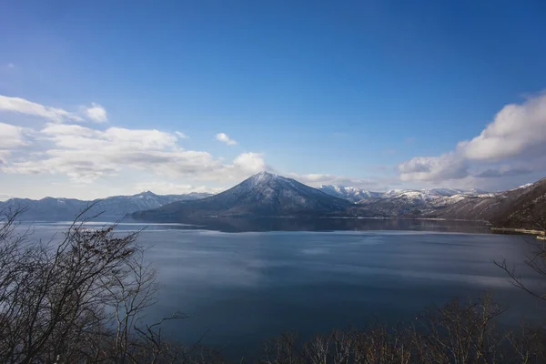 Piękne Czyste Jezioro Shikotsu Zimą Chitose Hokkaido Japonia — Zdjęcie stockowe
