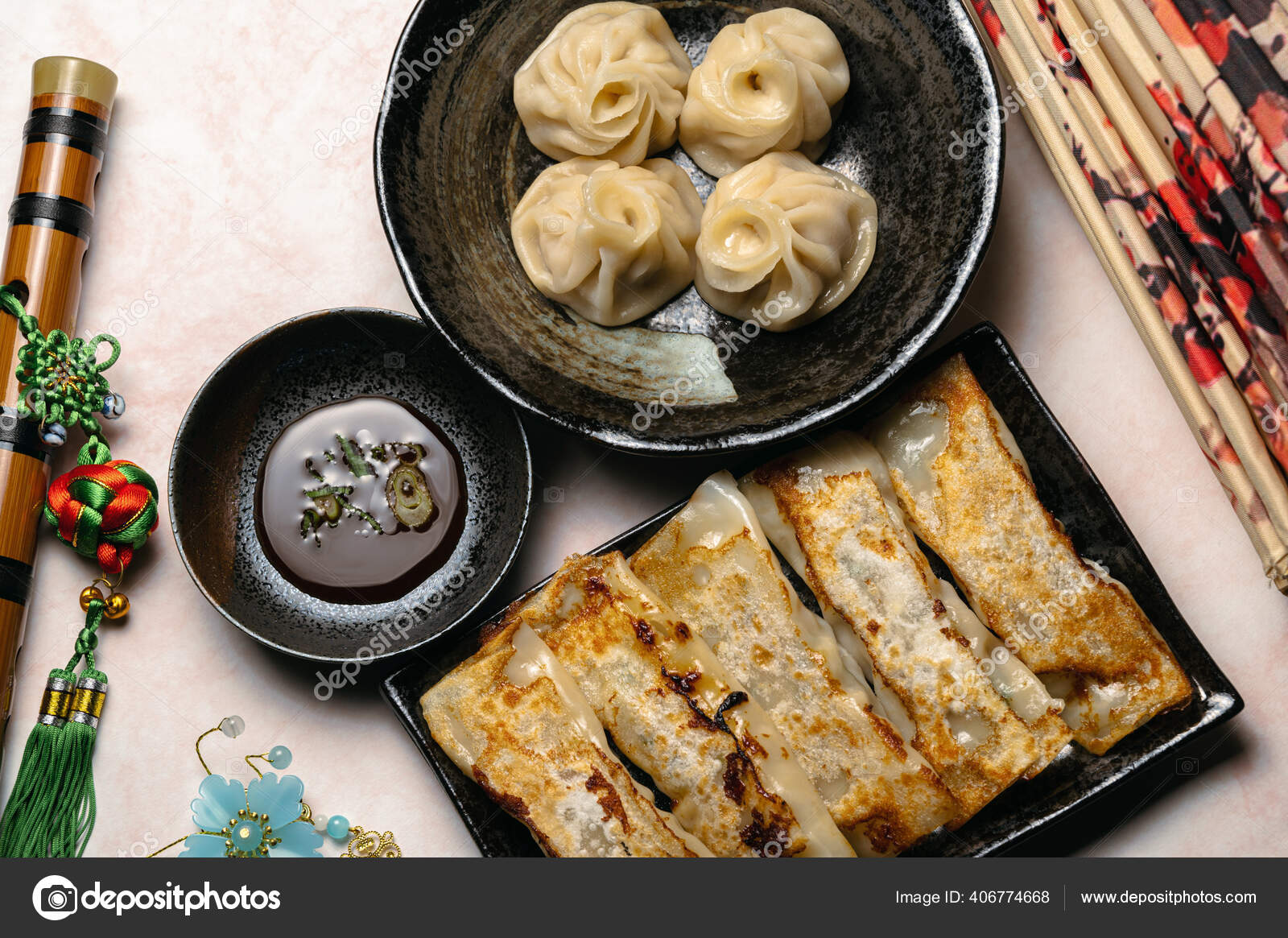Chinese Dish Xiao Long Bao Potsticker Fried Dumpling Chinese Style