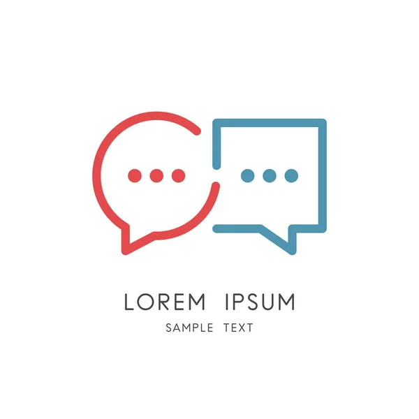 Tartışma logo - farklı konuşma balonları ve sohbet sembolü renkli. Konuşma, diyalog ve iletişim, takım çalışması ve işbirliği vektör simgesi.