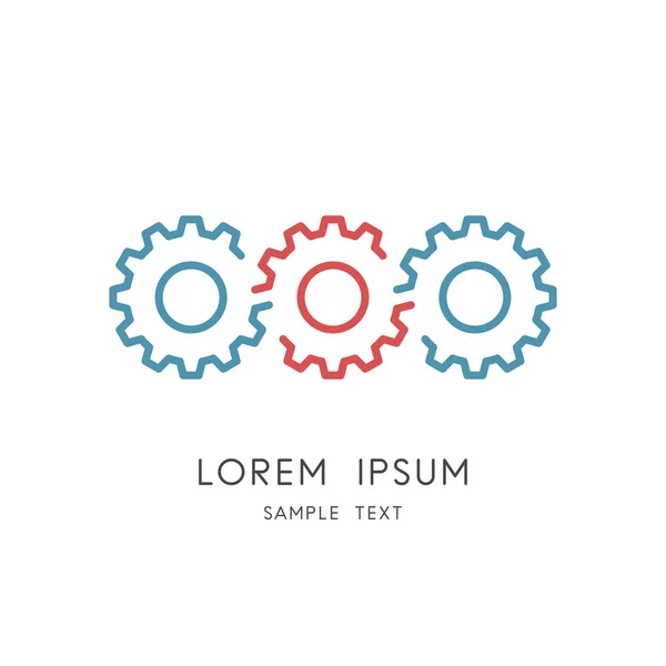 İletim logo - pinyonlar veya diş sembolü dişli. Mekanik ve makine mühendisliği, liderlik, takım çalışması ve işbirliği vektör simgesi.