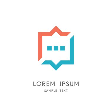 Simge sohbet veya diyalog renkli logo - doyulmuyor. Tartışma, konuşma ve iletişim vektör simgesi.