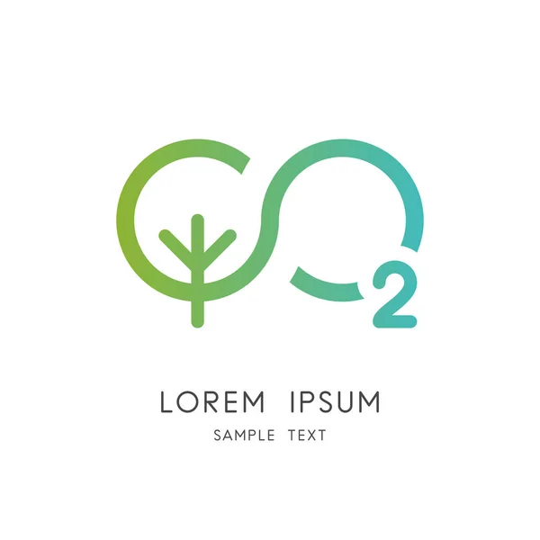 Sonsuzdoğa logosu - yeşil ağaç ve oksijen sembolü. Karbondioksit ve fotosentez vektör simgesi.