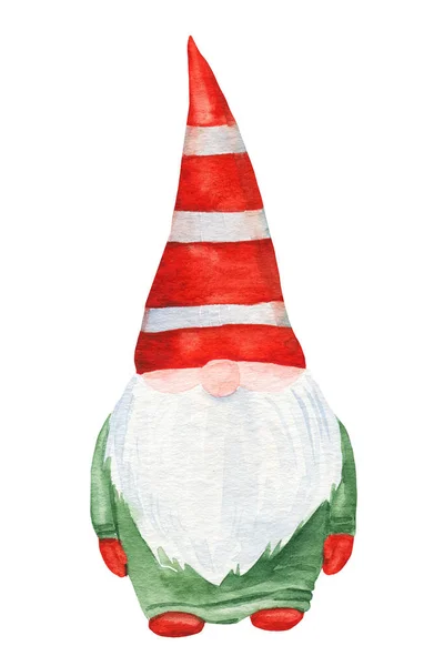 Nový rok a vánoční akvarel ilustrace, Santa Claus — Stock fotografie