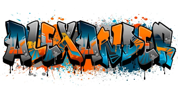 Alexander Une Illustration Cool Graffiti Name Inspirée Graffiti Culture Street — Photo