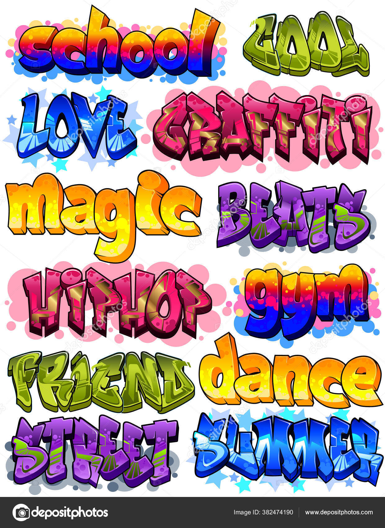 Happy Graffiti Words Cool Graffiti Name Illustration Inspired Graffiti Street Vector Image By C Mindgem Vector Stock