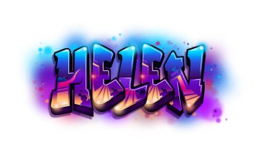 Helen Graffiti İsim Metin Tasarımı